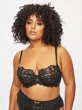 Image of Ann Summers Bras The Icon Fuller Bust Non Pad Balcony - Black, Size 40Gg, Women