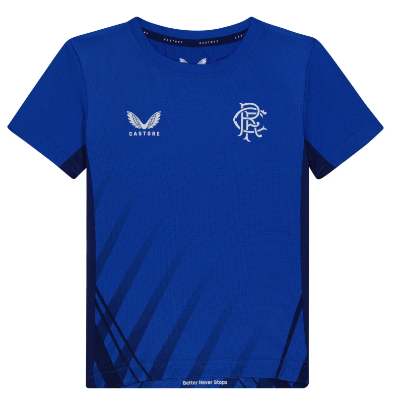 Image of Castore Rangers Training Shirt Childrens - Blue Blue 2 - 3 Years