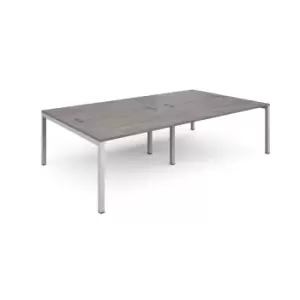 Image of Connex Double Back to Back Office Desk - 2800mm x 1600mm - White - Grey Oak