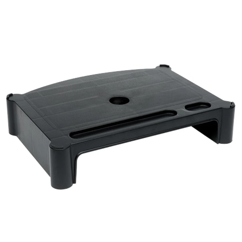 Image of LEBLOC stackable 65mm monitor riser/stand in black; designed for TFT d