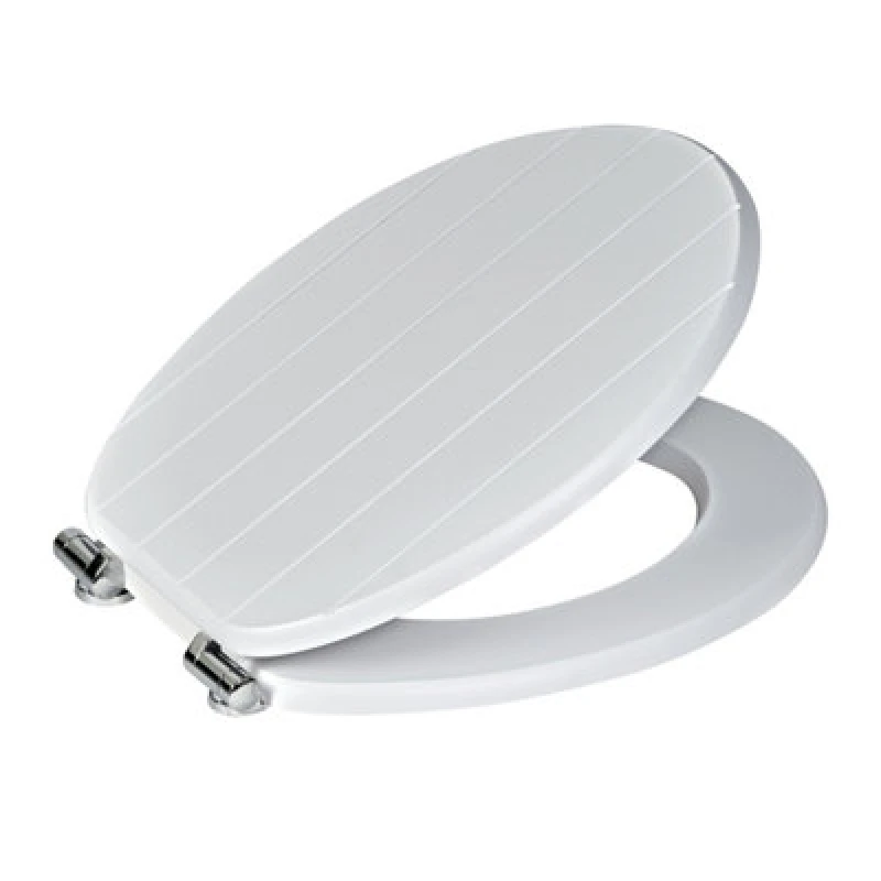 Image of Showerdrape Suffolk Soft Close White Wooden Toilet Seat White