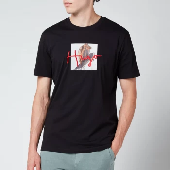 Image of Hugo Boss Logo Patch Crewneck T-Shirt Pastel Black Size L Men