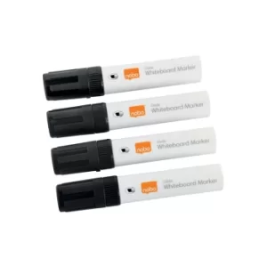 Image of Glide Whiteboard Pens Large Chisel Tip 4 Pack Black