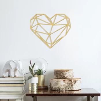 Image of Heart Metal Decor - Gold Gold Decorative Metal Wall Accessory
