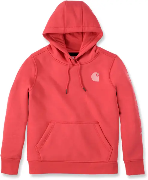 Image of Carhartt Clarksburg Logo Ladies Hoodie, red, Size M for Women