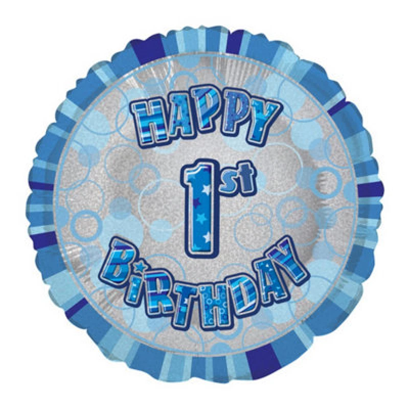 Image of Unique Party 18" Circle Blue Happy Birthday Foil Balloon Blue (5)