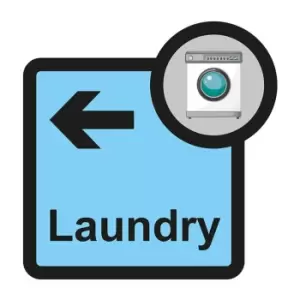 Image of Laundry Arrow Left Sign, Self Adhesive Foamex (305mm x 310mm)