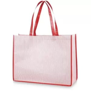 Image of Bullet Stripy Shopper (One Size) (Red) - Red