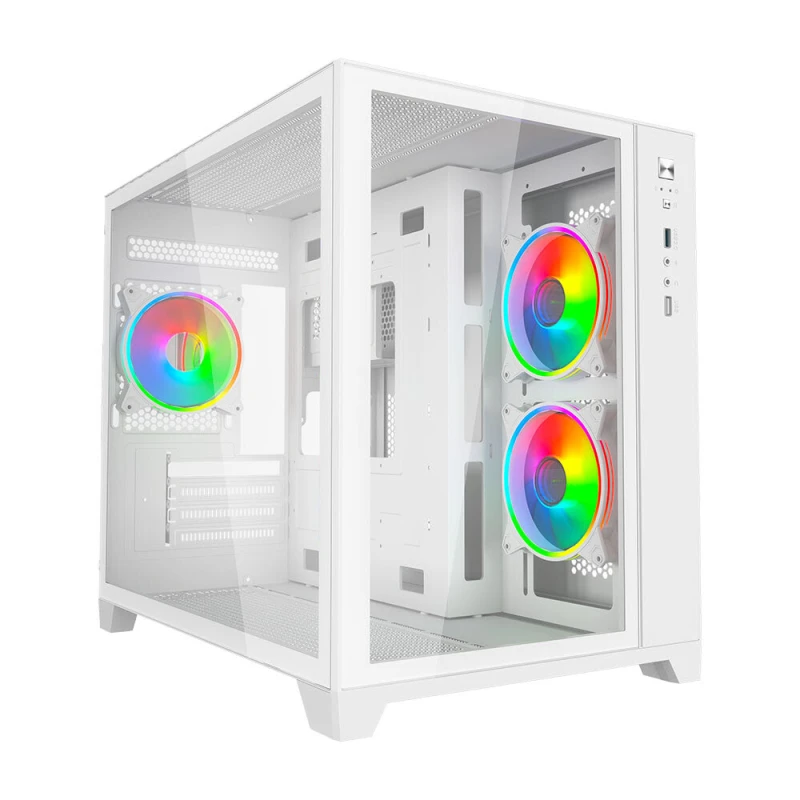 Image of Vida Akira V2 Mid Tower Gaming Case - White