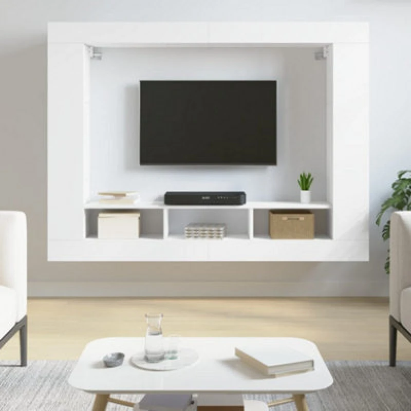 Image of Vidaxl TV Cabinet White 152X22X113cm Engineered Wood, White 833722