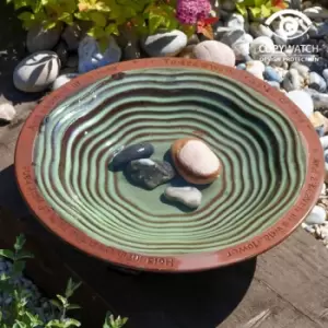 Image of Echoes Bird Bath With 3 Glazed Feet