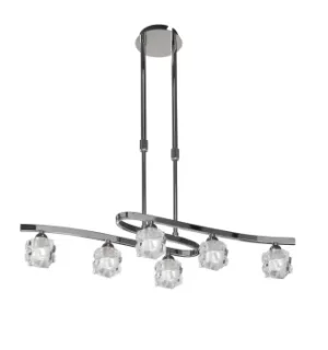 Image of Ice Telescopic Semi Flush Convertible 6 Light G9 ECO, Polished Chrome