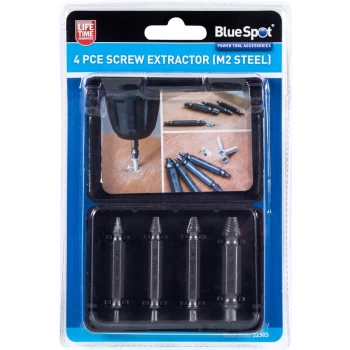 Image of 22305 4 Piece Screw Extractor (M2 Steel) - Bluespot