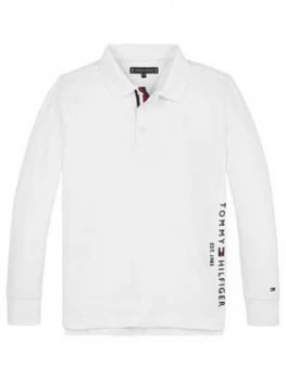 Image of Tommy Hilfiger Boys Long Sleeve Essential Logo Polo - White