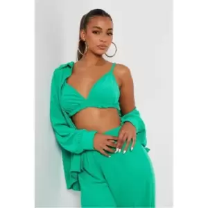Image of I Saw It First Green Towelling Bralet - Green