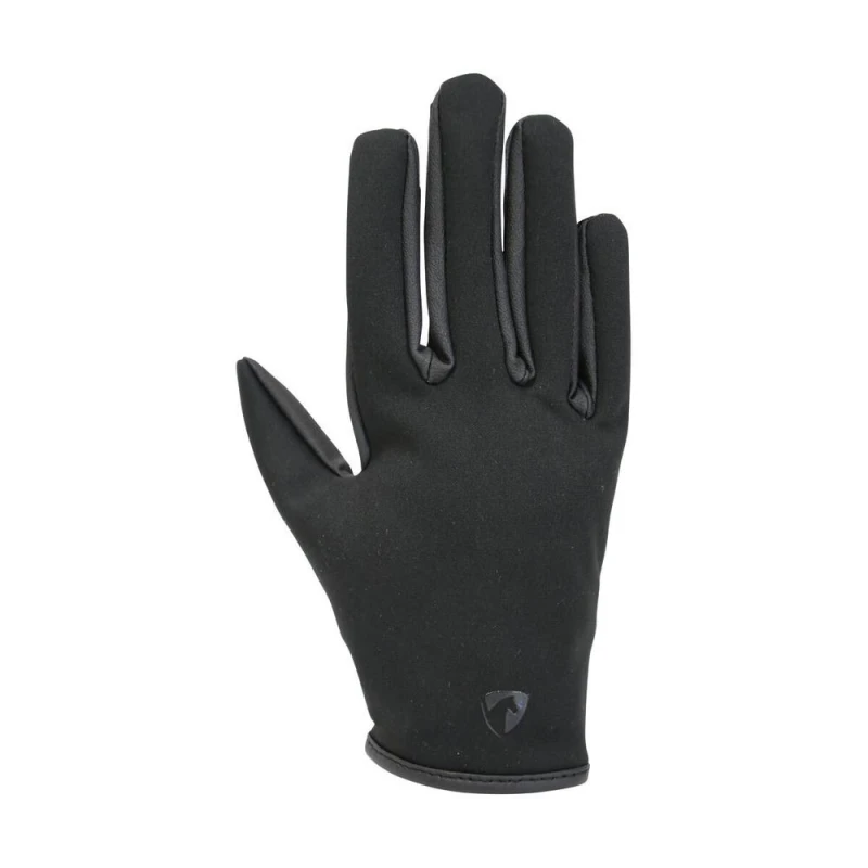 Image of Hy Softshell Panels Riding Gloves in Black Size: XS Black Unisex XS