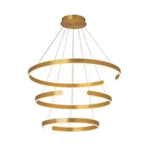 Image of Larissa Lighting - Larissa Ilio Ceiling Pendant Light 3 Light (30/40/50 W ) 3000K Aluminum, Acryli Antique Brush Gold