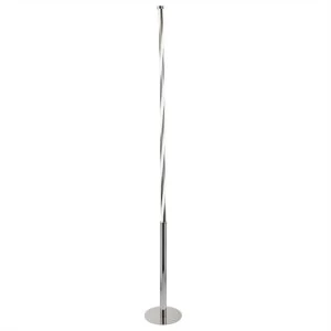 Image of Integrated LED 2 Light Floor Lamp Grey, Chrome, White