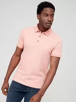 Image of BOSS Passenger Polo Shirt - Pastel Red, Pastel Red, Size L, Men