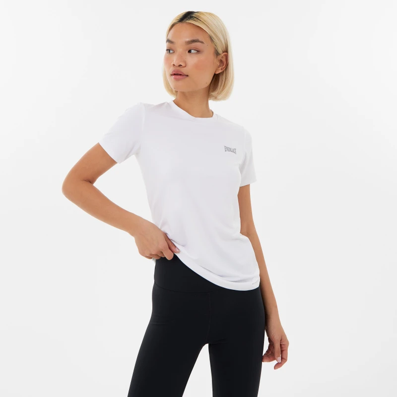 Image of Everlast V Neck Mesh T-Shirt Womens - White White 12