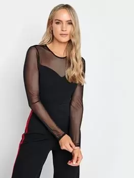 Image of Long Tall Sally Long Tall Sally Sweetheart Neck Ls Bodysuit, Black, Size 18, Women