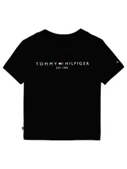 Image of Tommy Hilfiger Baby Essential Short Sleeve T-Shirt - Black, Size Age: 3-6 Months