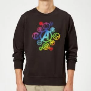 Image of Avengers Rainbow Icon Sweatshirt - Black