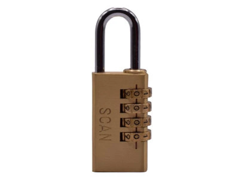 Image of Scan Nl1134 Brass Combination Padlock 28mm Scaplb28Com