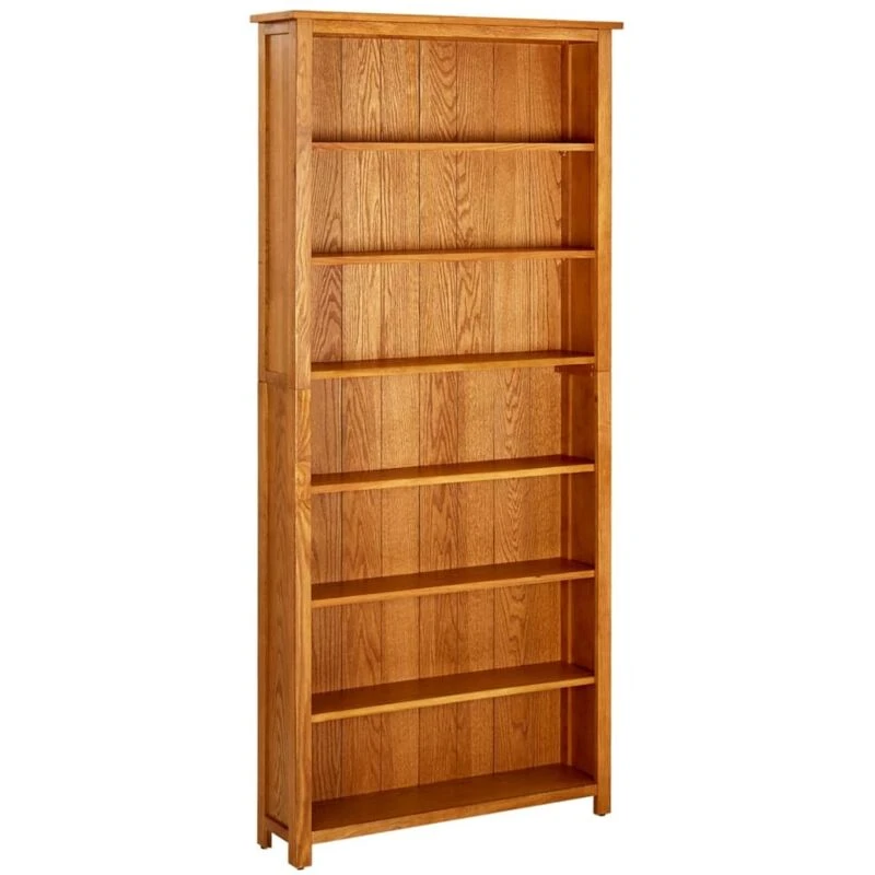 Image of VIDAXL 7-Tier Bookcase 90x22.5x200cm Solid Oak Wood Vidaxl 8720286006719