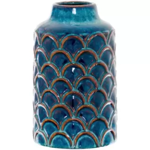 Image of Seville Collection Scalloped Indigo Vase