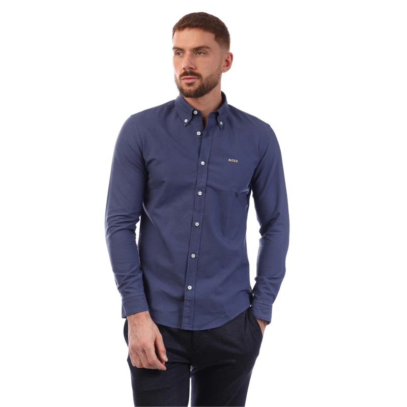 Image of BOSS H-ROAN-BD-E-C1-243 mens Long sleeved Shirt in Blue