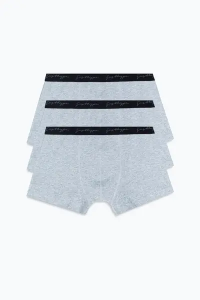 Image of Just Hype UK hype 3 pack grey mens trunk boxers