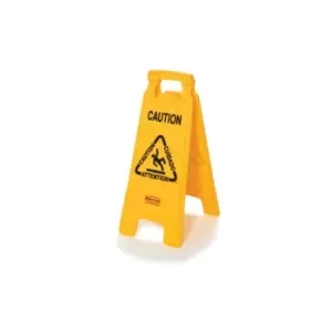 Image of Double Sided Floor Sign Yellow "Caution Wet Floor"