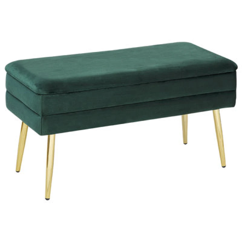 Image of Beliani Storage Bench Durham Velvet Dark Green