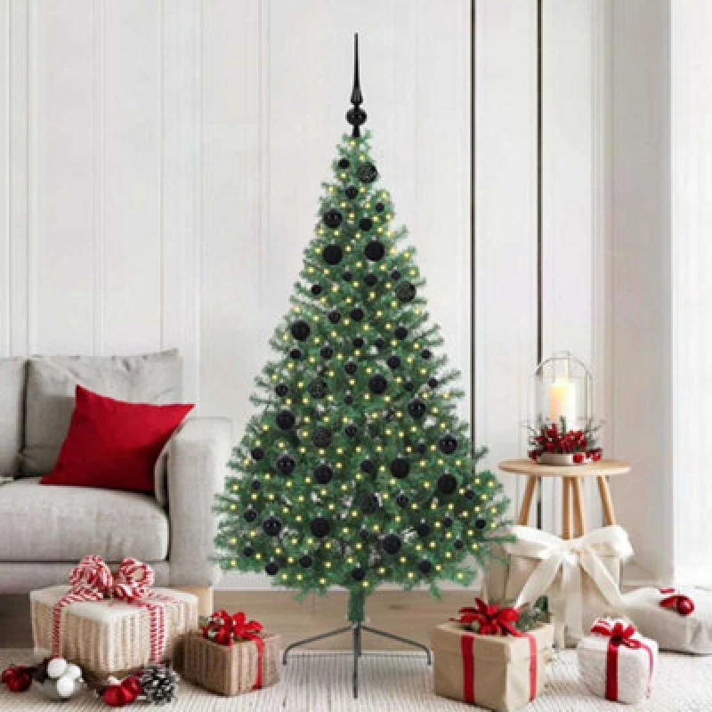 Image of Vidaxl Artificial Pre-Lit Christmas Tree Green 180 Cm Pvc