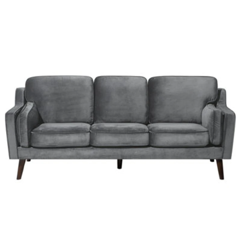 Image of Beliani Sofa 3 Seater Lokka Velvet Dark Grey