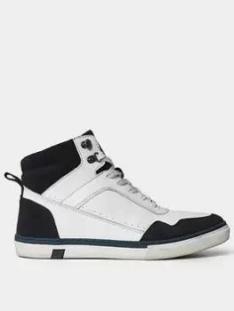 Image of Joe Browns Lyrics Leather High Top Boot - White, Size 9, Men
