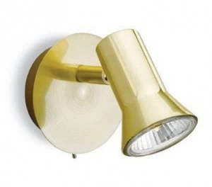 Image of 1 Light Single Switched Spotlight Brushed Brass, GU10