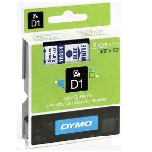 Image of Dymo 40914 Black On White Label Tape 9mm x 7m