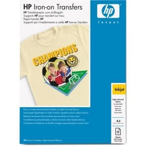 Image of HP Iron on Transfers 12 shtA4210 x 297mm