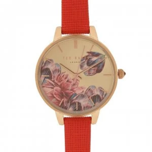 Image of Ted Baker 2759285110000Red Watch - Rose gold