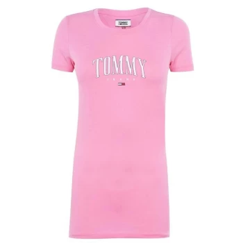 Image of Tommy Jeans Essential Slim Fit T Shirt - Pink DAISY