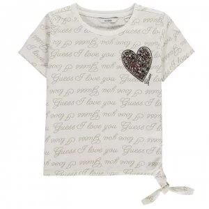 Image of Guess AOP Sequin T Shirt - White