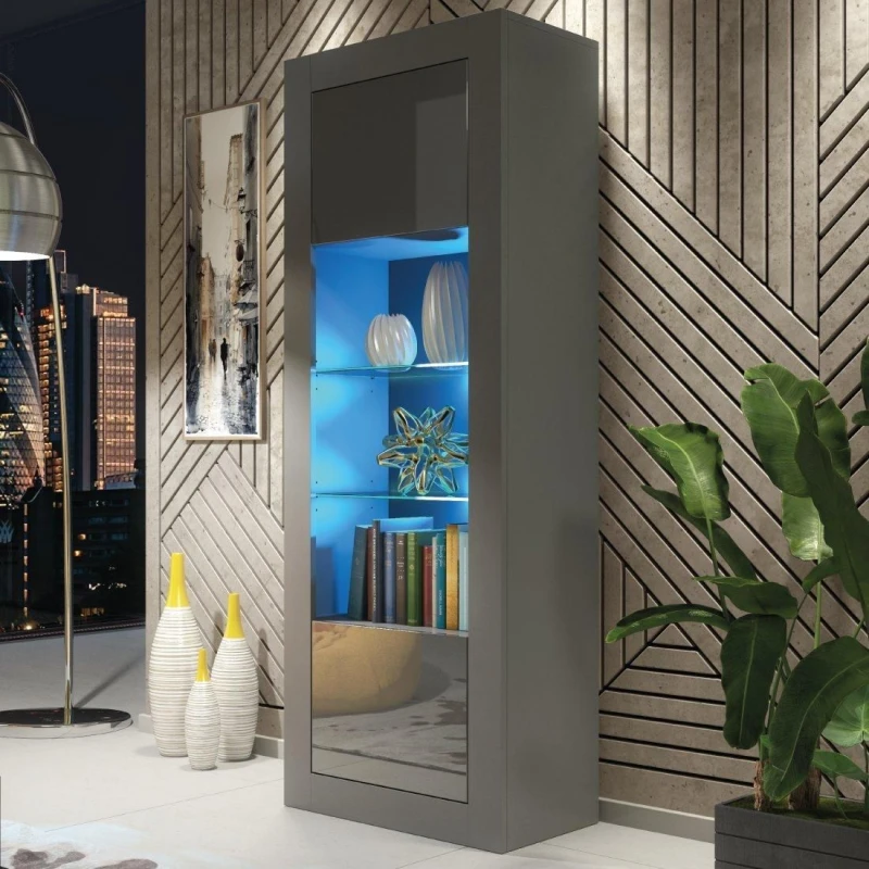 Image of Creative Furniture Creative Furniture Display Cabinet 170cm Modern Sideboard Cupboard TV Stand in Dark Grey Dark Grey One Size Unisex 5060970908022