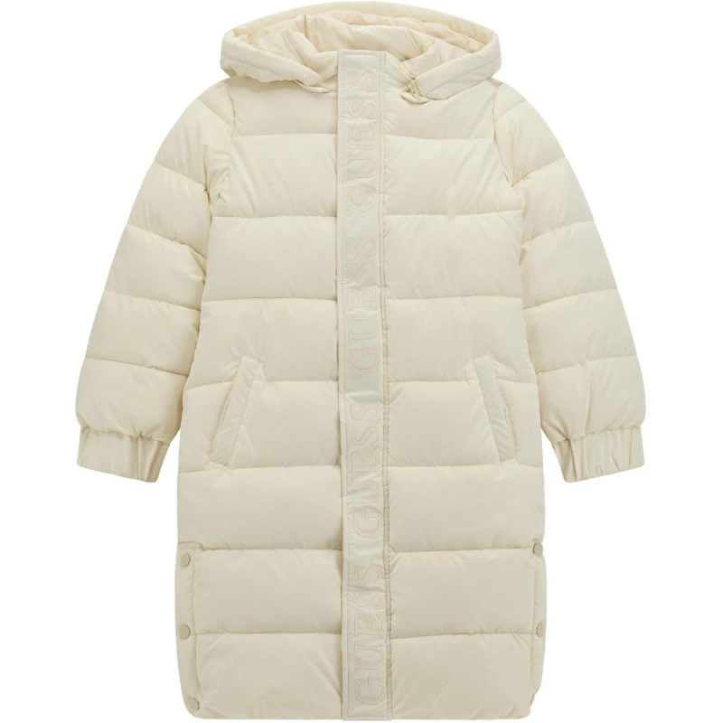 Image of Guess Kids Insulated Short Puffer Jacket Cream G012 female 14Y