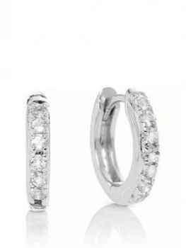 Image of Olivia Burton White Topaz Huggie Hoop Rose Silver