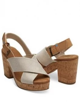 Image of Toms Ibiza Sandal - Natural, Multi Pearlized, Size 3, Women