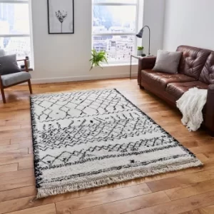 Image of Black and White Boho 5402 Rug Black and White