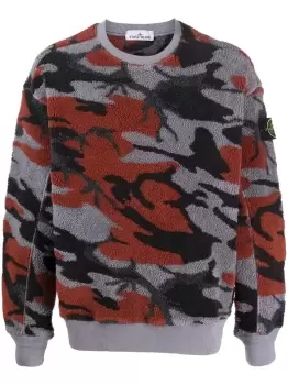 Image of STONE ISLAND Camo Fleece Sweatshirt