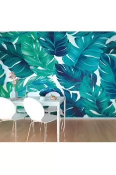 Image of Bold Tropical Leaves Green Matt Smooth Paste the Wall Mural 350cm wide x 280cm high